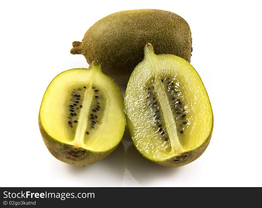 Golden Kiwi fruit – whole and halved