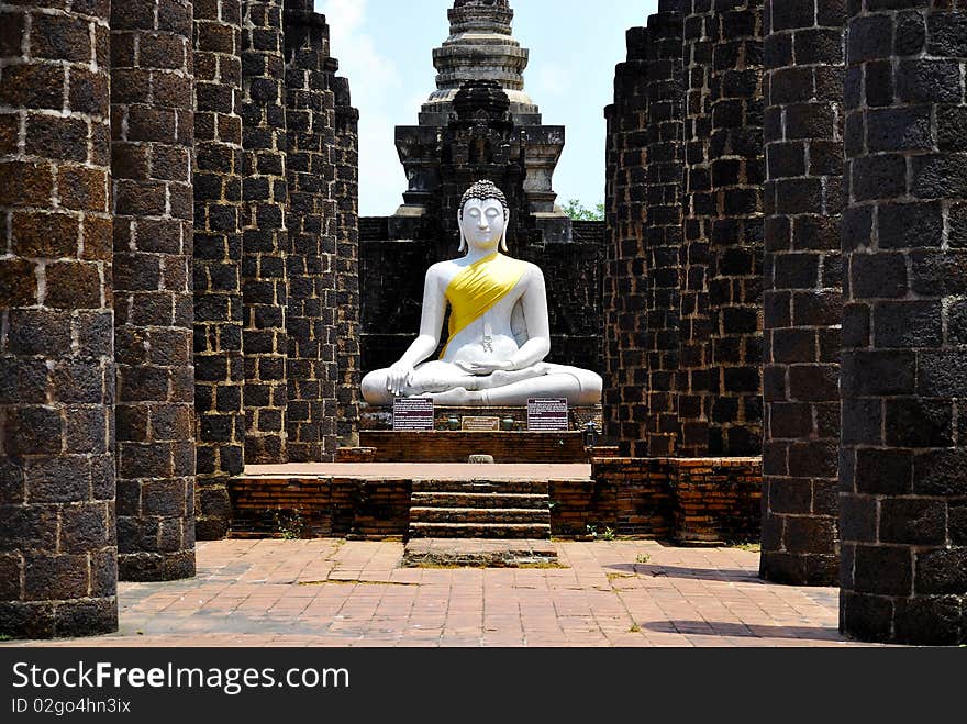 Buddha between Columns in Thai Ancient City