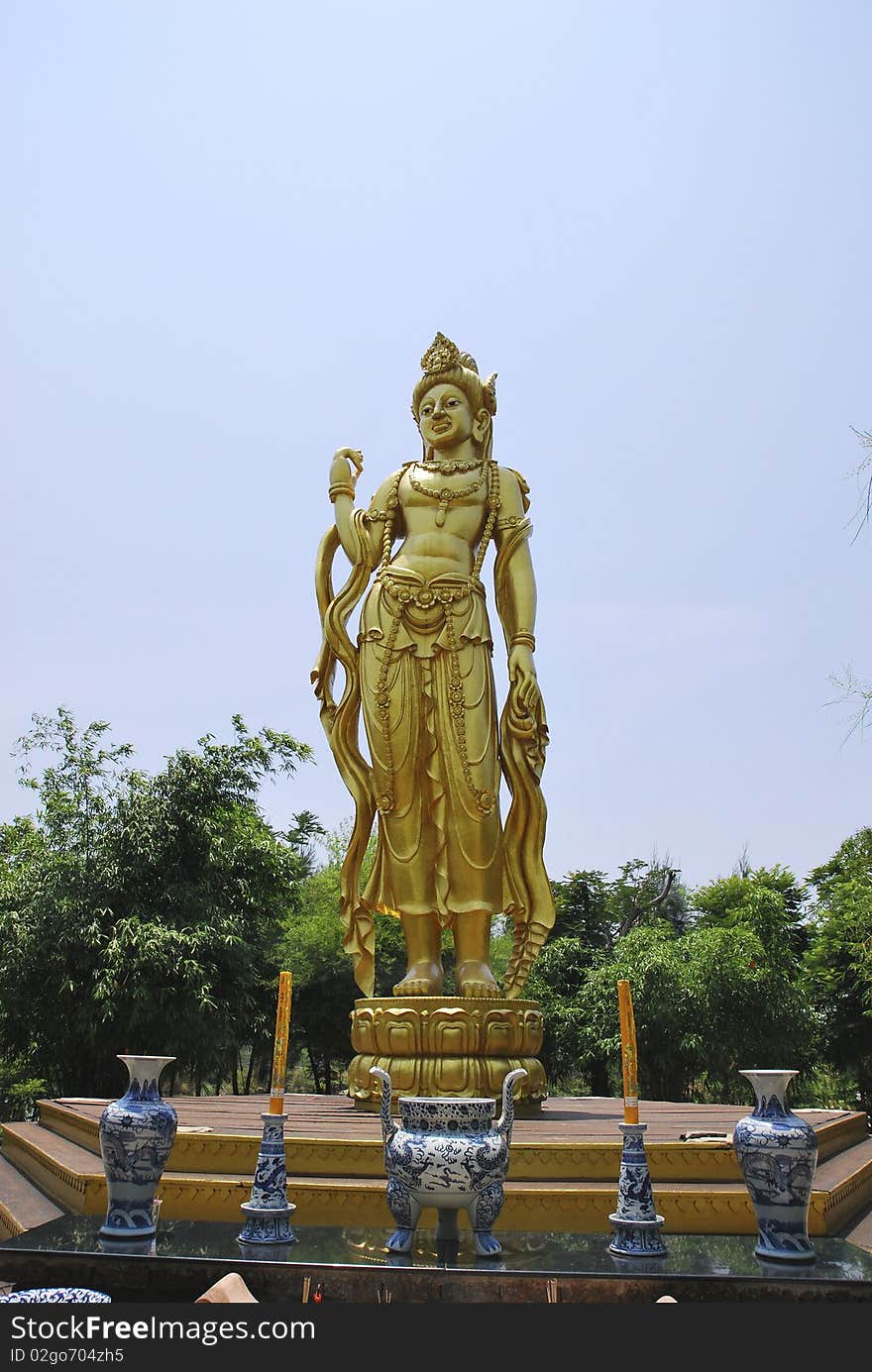 Goddess of Mercy Scrupture in Thai Ancient City