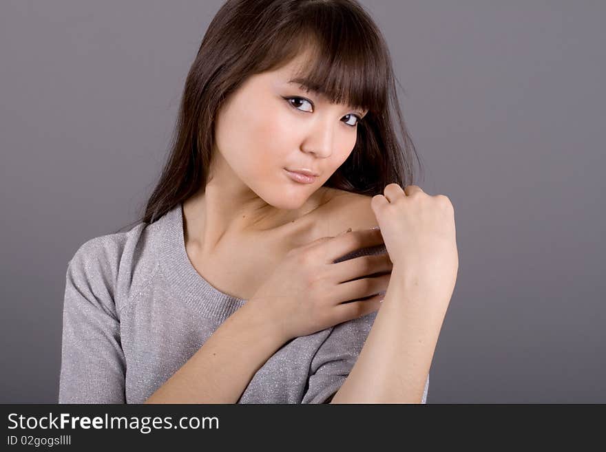 Closeup portrait of a beautiful woman. Closeup portrait of a beautiful woman