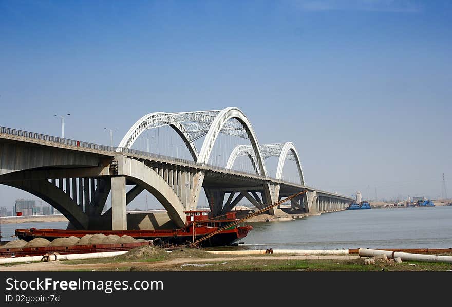 Shengmi Bridge in Nanchang, China, summer shooting