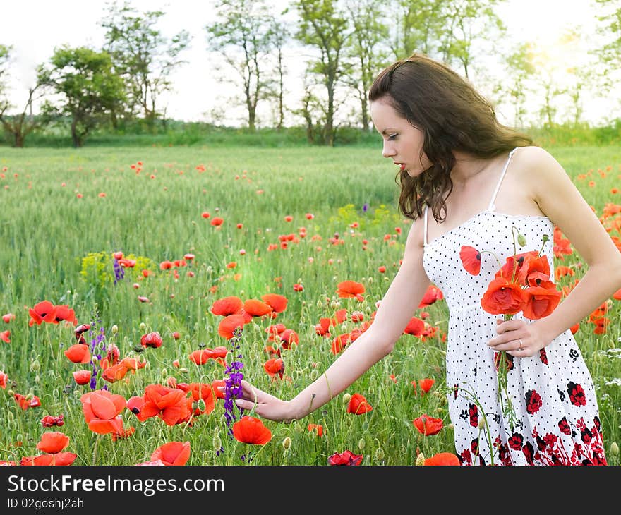 Girl with poppies