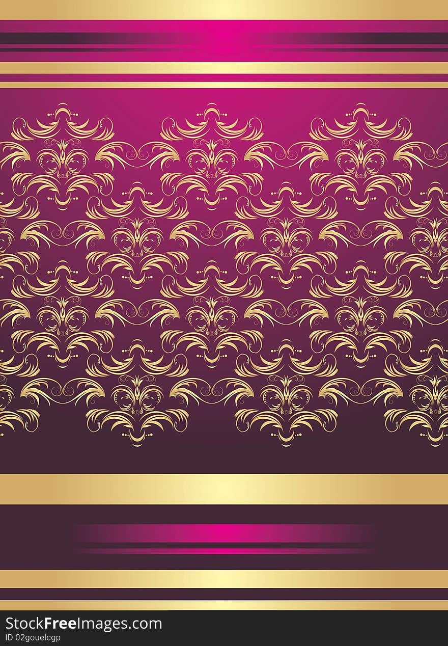 Golden ornament. Background for wrapping