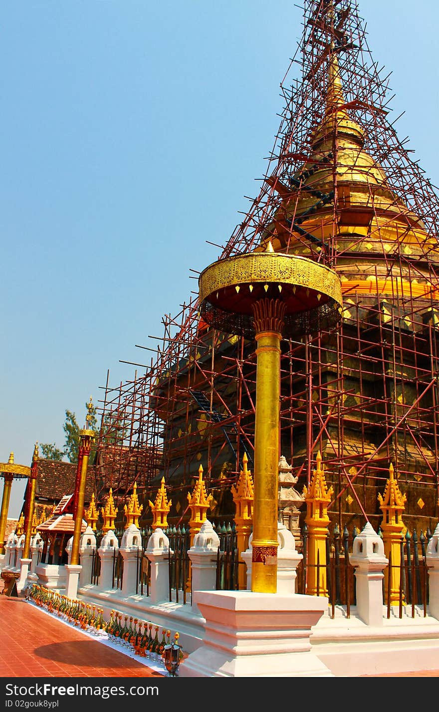 Significant repairing of the great pagoda in Lampang, Thailand. Significant repairing of the great pagoda in Lampang, Thailand