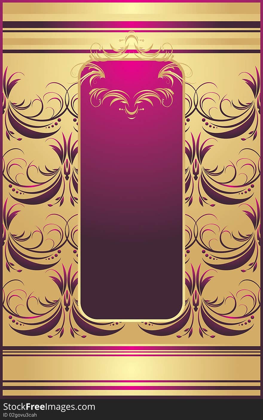 Golden ornament. Decorative background for wrapping. Illustration