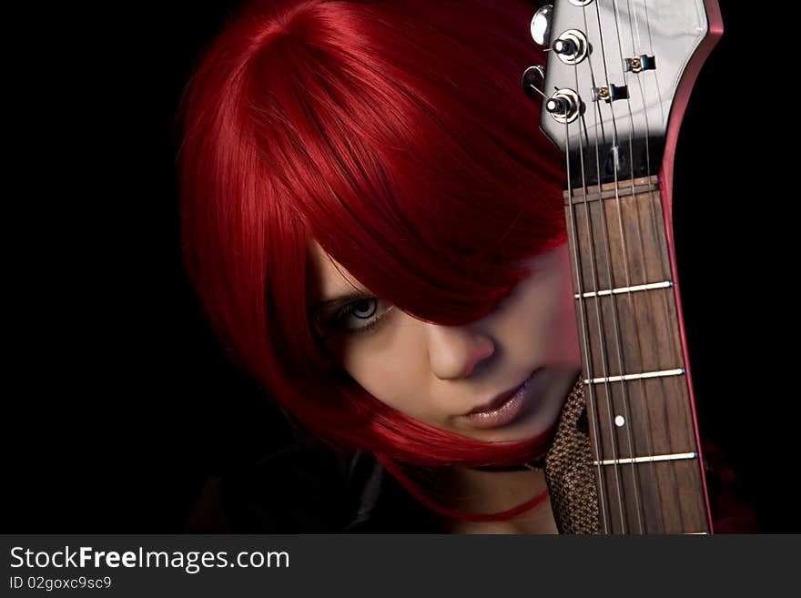 Vampire girl with guitar