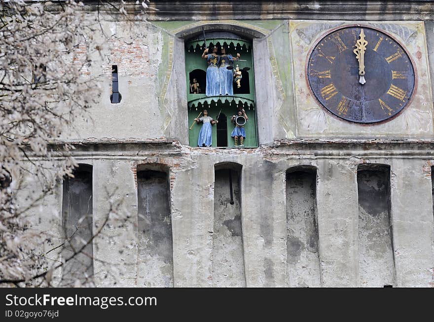 Old Clock On Medieval Fortification