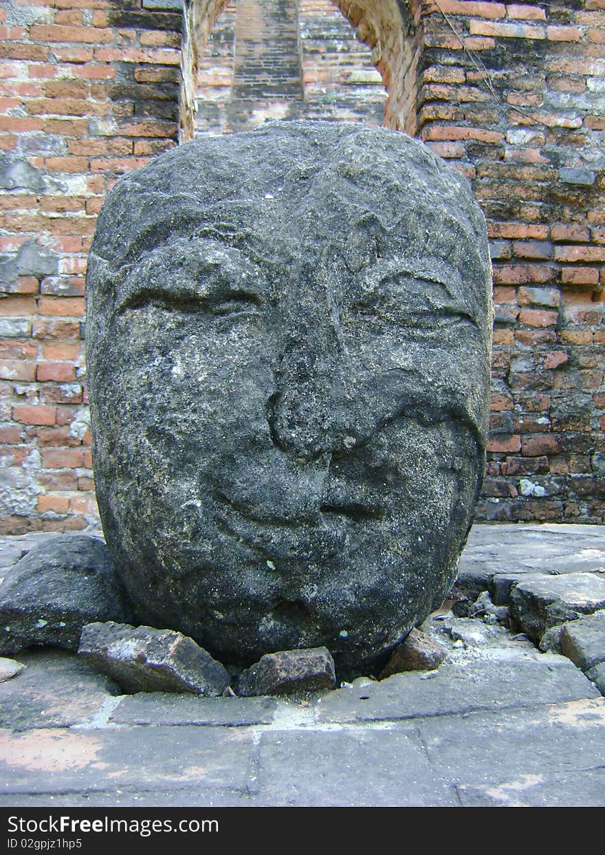 Ruin Buddha s head in Ancient City, Thaiand