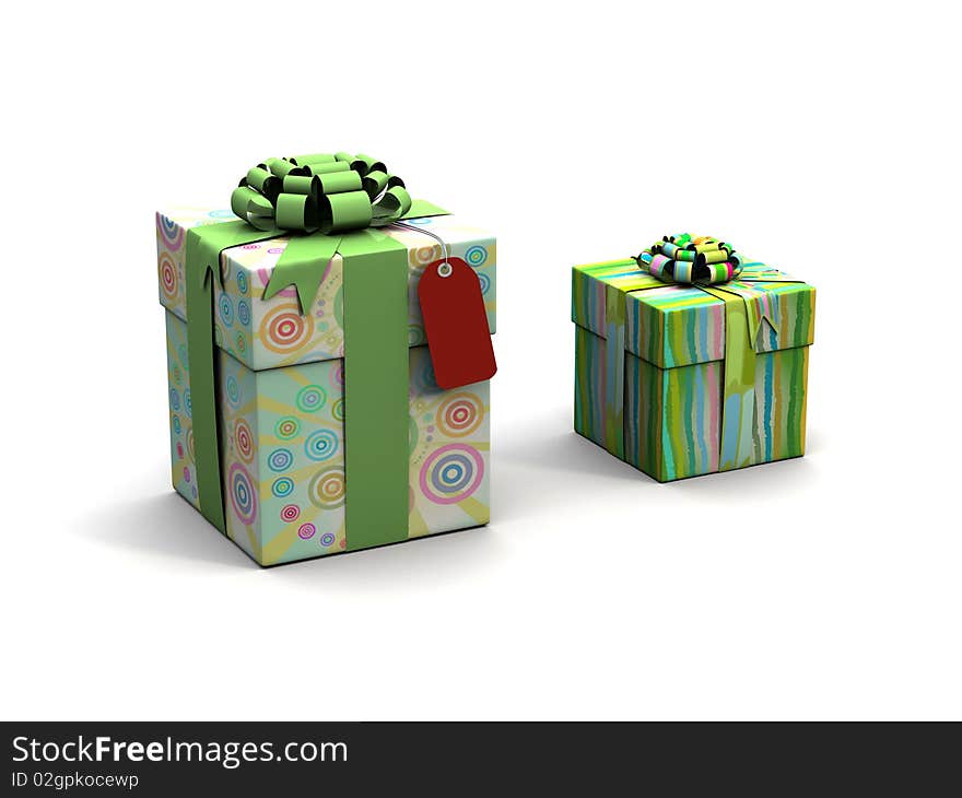 Gift boxes on a white background 3d