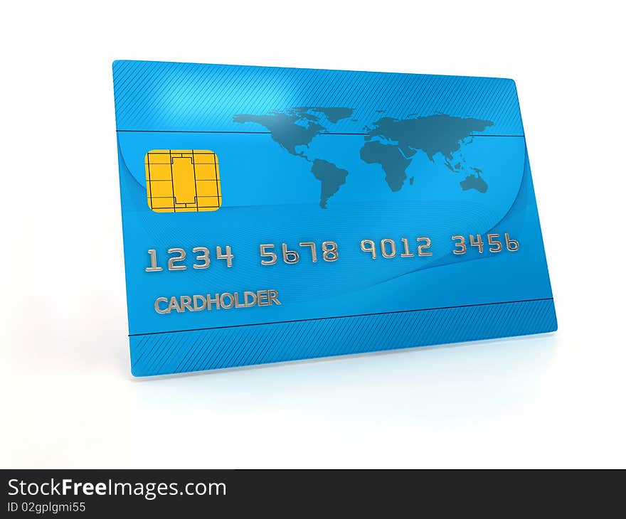 Credit Card Over White Background