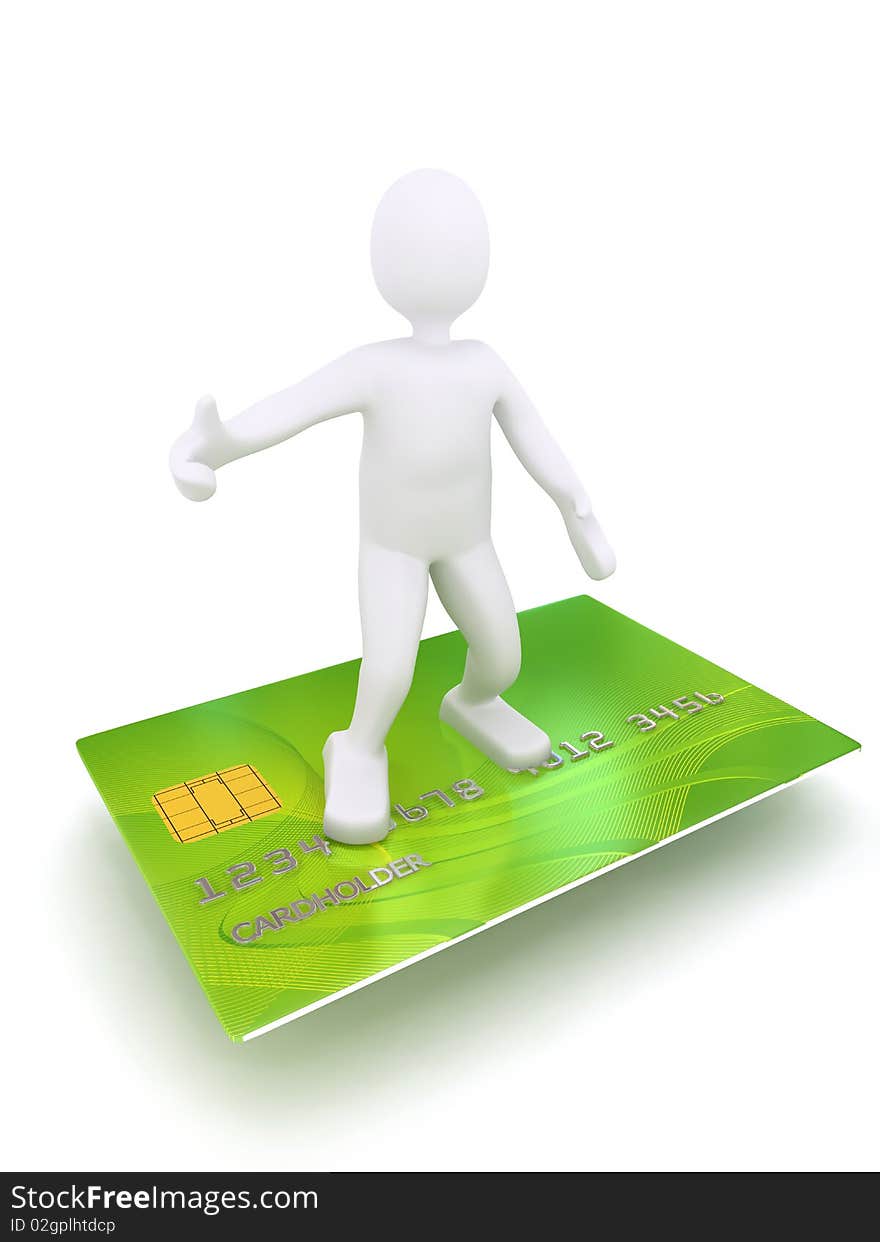 3d Person On Credit Card