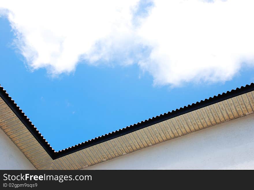 Roof under the blue sky