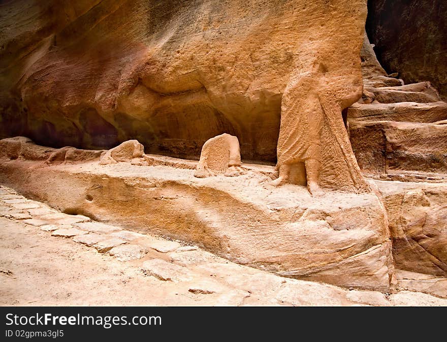 Remains of ancient statues