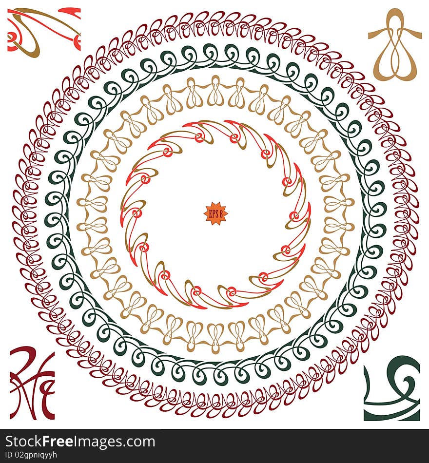 Art-nouveau Abstract Ornament - Seamless Background Vector. Art-nouveau Abstract Ornament - Seamless Background Vector