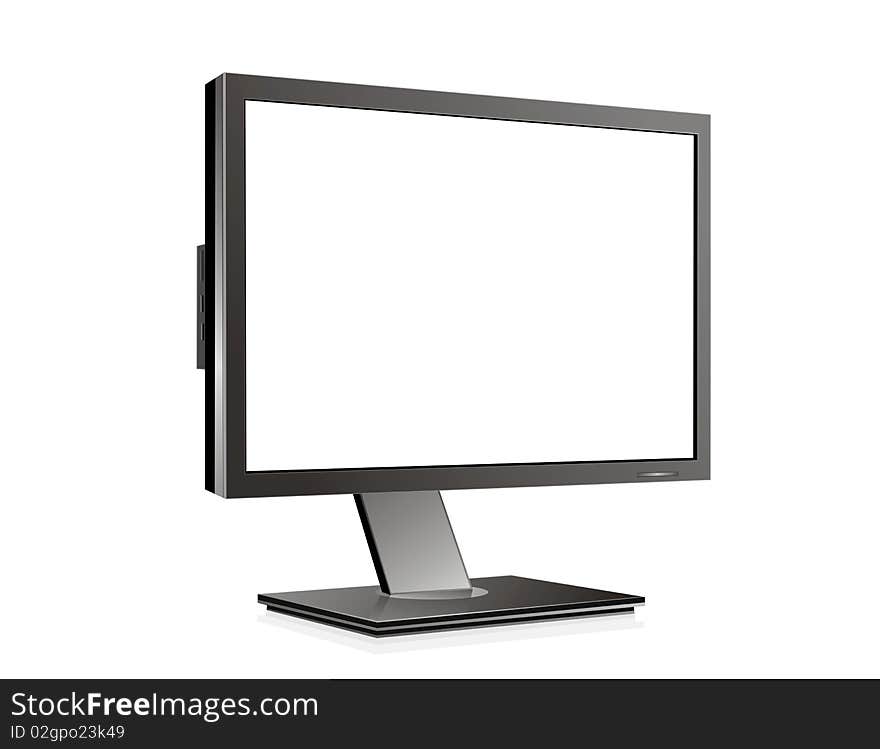 Monitor with white screen on white background