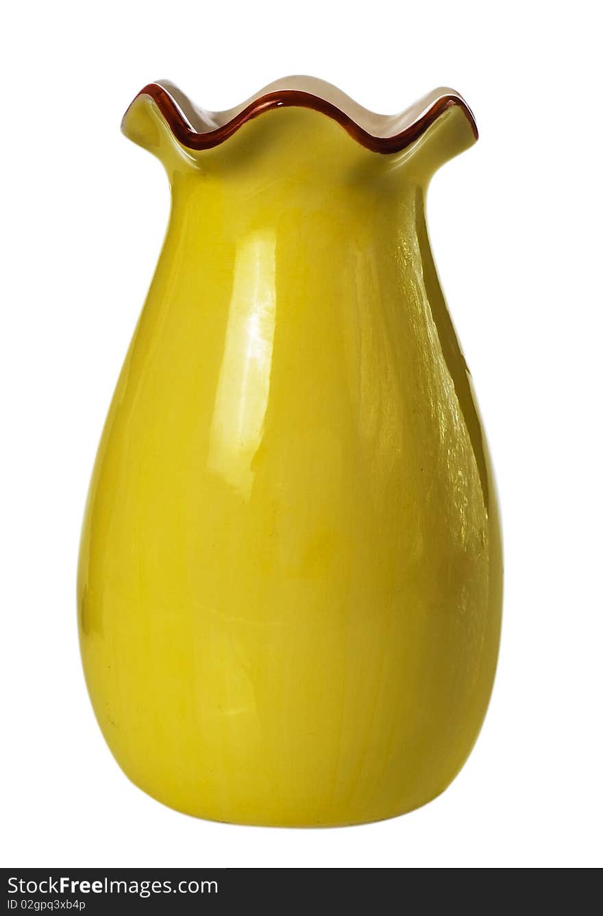 Yellow Vase Isolated