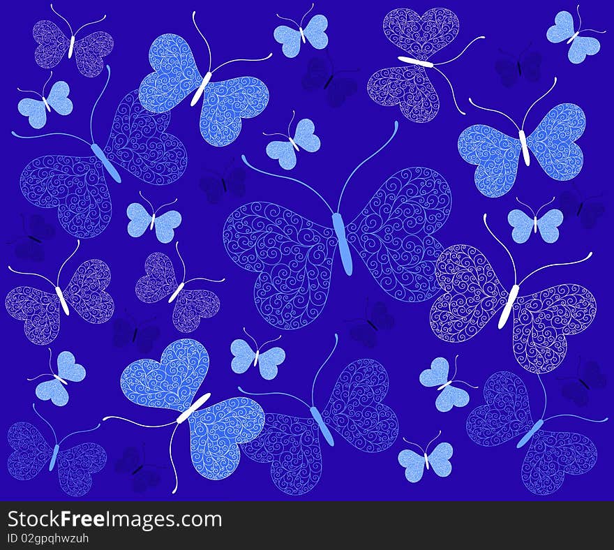 Abstract background with butterflies