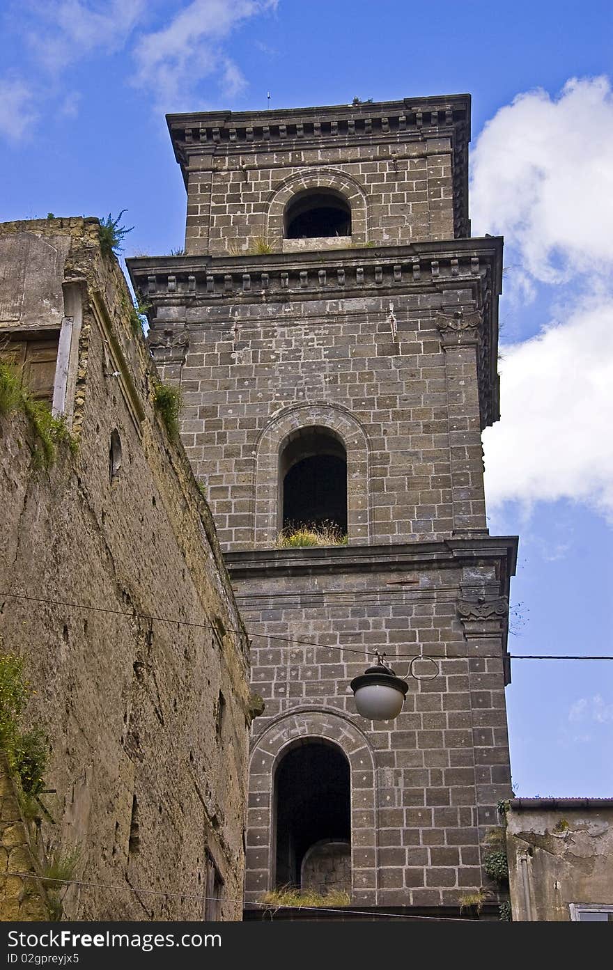 Old church tower in Naples, Italy. Old church tower in Naples, Italy