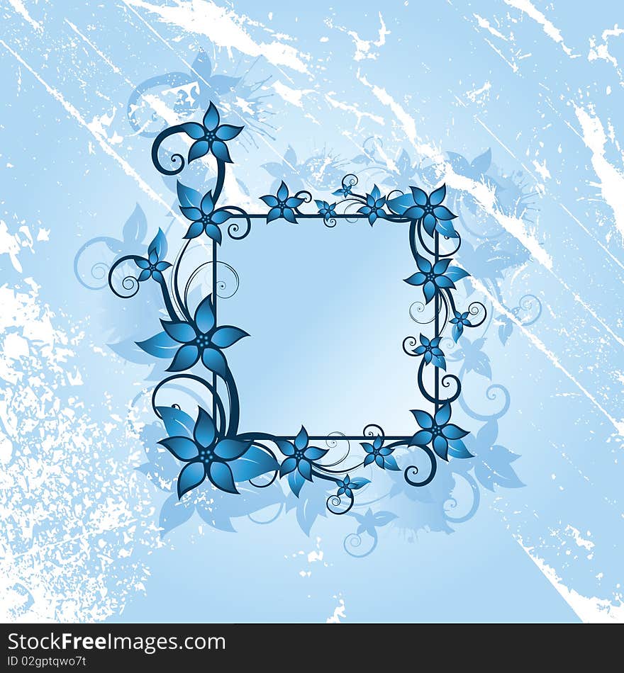 Winter floral frame