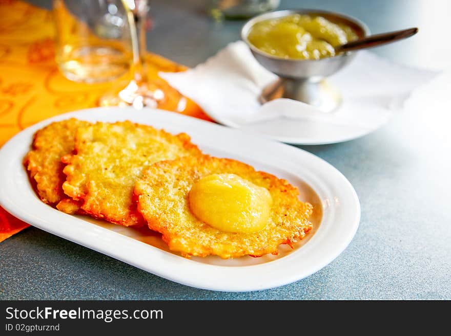 Bavarian food in color on the table