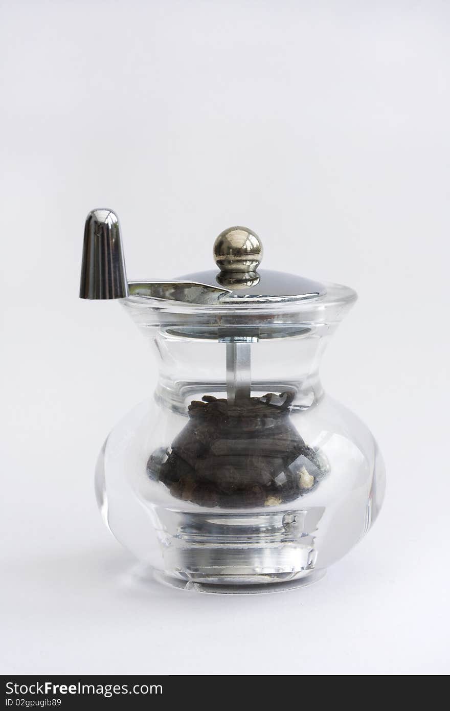 Glass pepper grinder