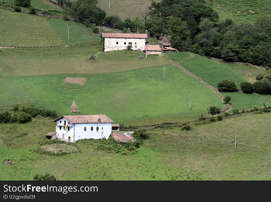 Basque hamlet of high mountain, images taken near the of Navarre village of Irurita. Basque hamlet of high mountain, images taken near the of Navarre village of Irurita.