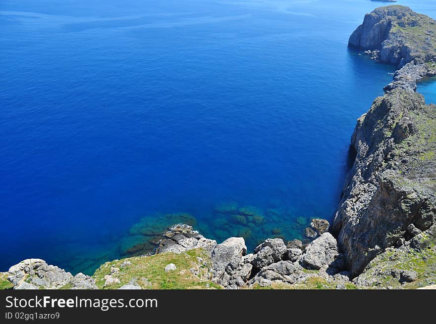 Bay In Lindos. The Island Of Rhodes.