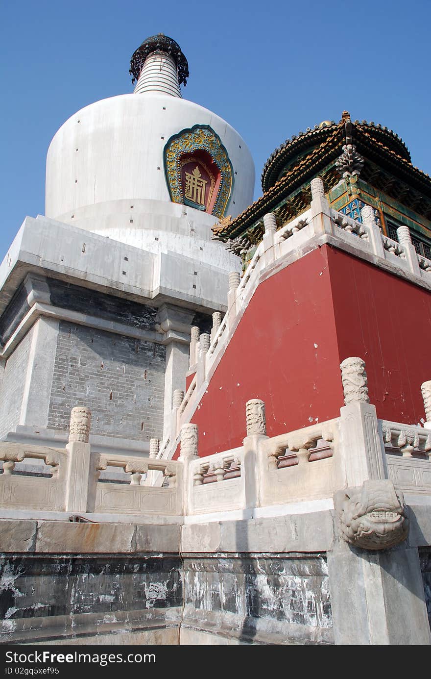 Temple of Buddhism - White pagoda(Beijing,China)