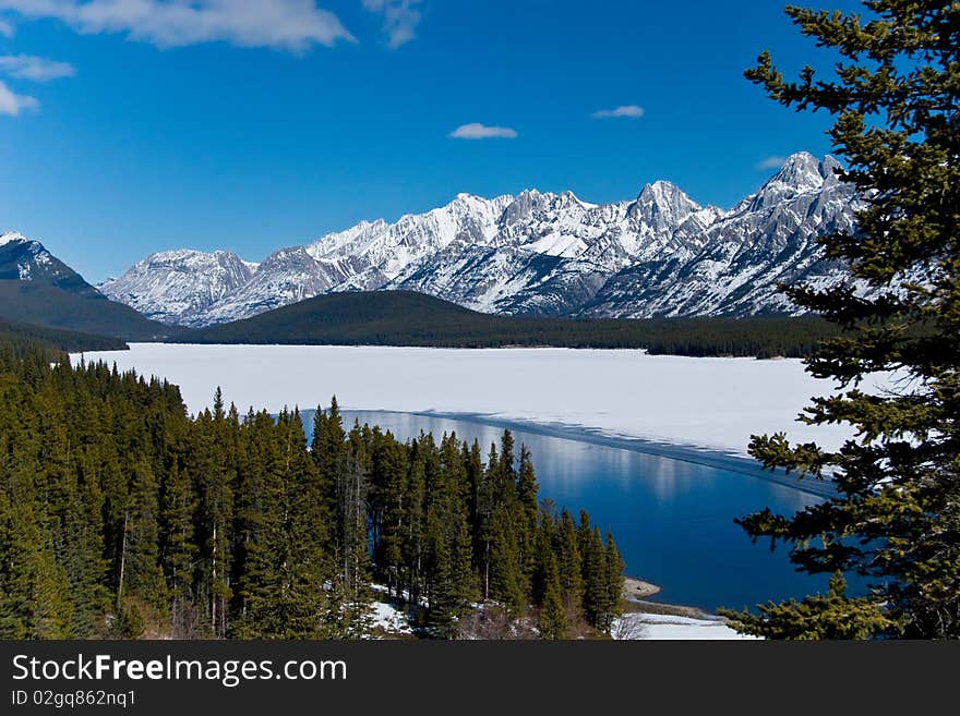 Lake in Kananaskis country, Alberta, Canada, Rockies. Lake in Kananaskis country, Alberta, Canada, Rockies.