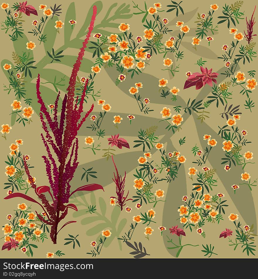 Floral pattern with miscellanious plants