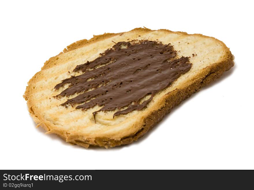 Chocolate toast isolated on white background. Chocolate toast isolated on white background