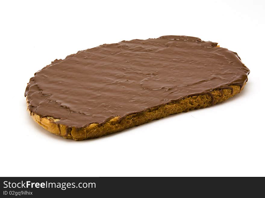 Chocolate toast isolated on white background