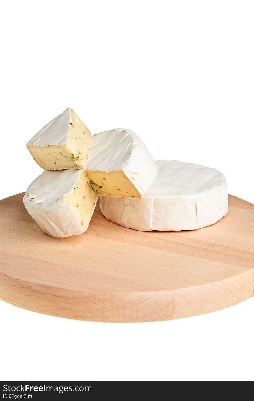 Round camembert cheese.