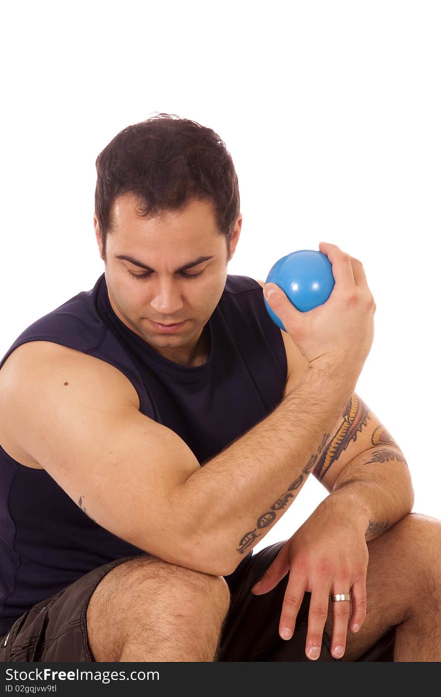 Exercising with yoga weight balls