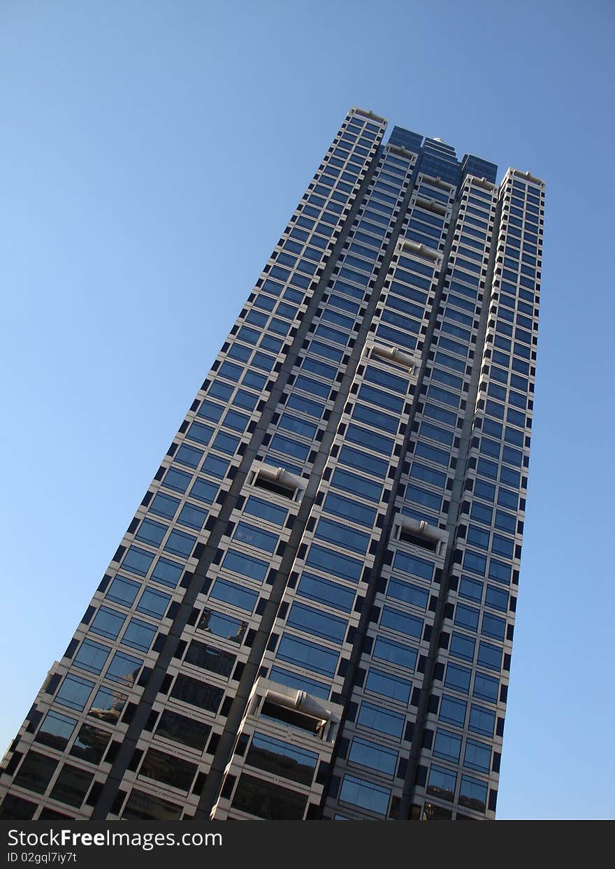 Blue Glass Office Building at 50 degrees