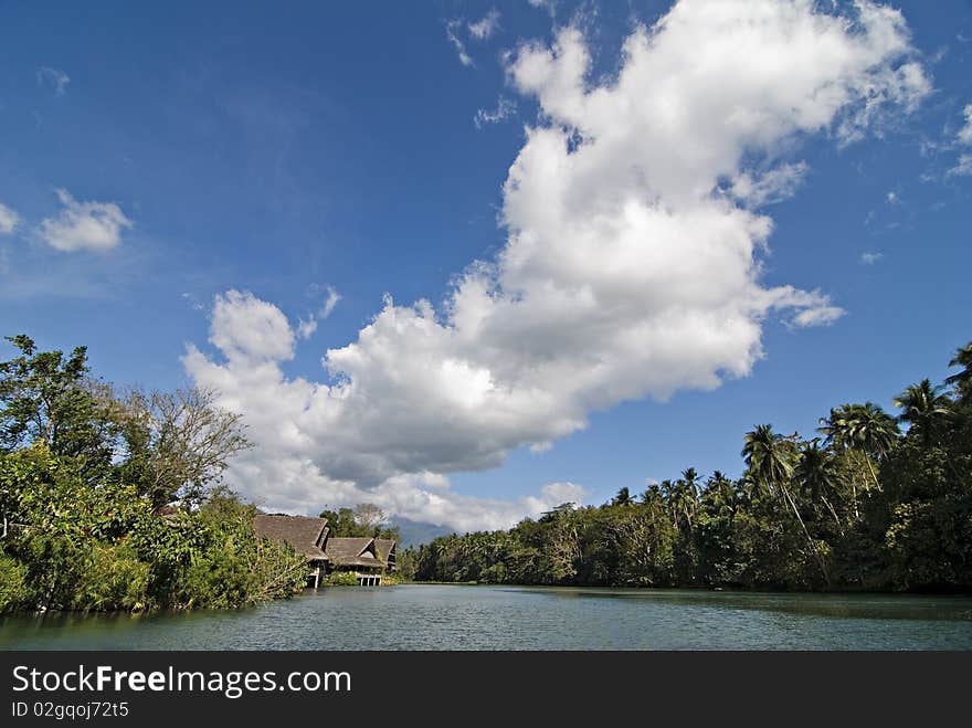 Village Near a River