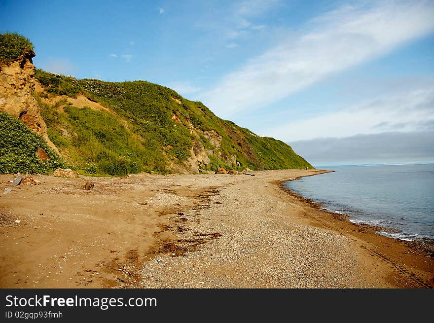 Sea shore and blue sky