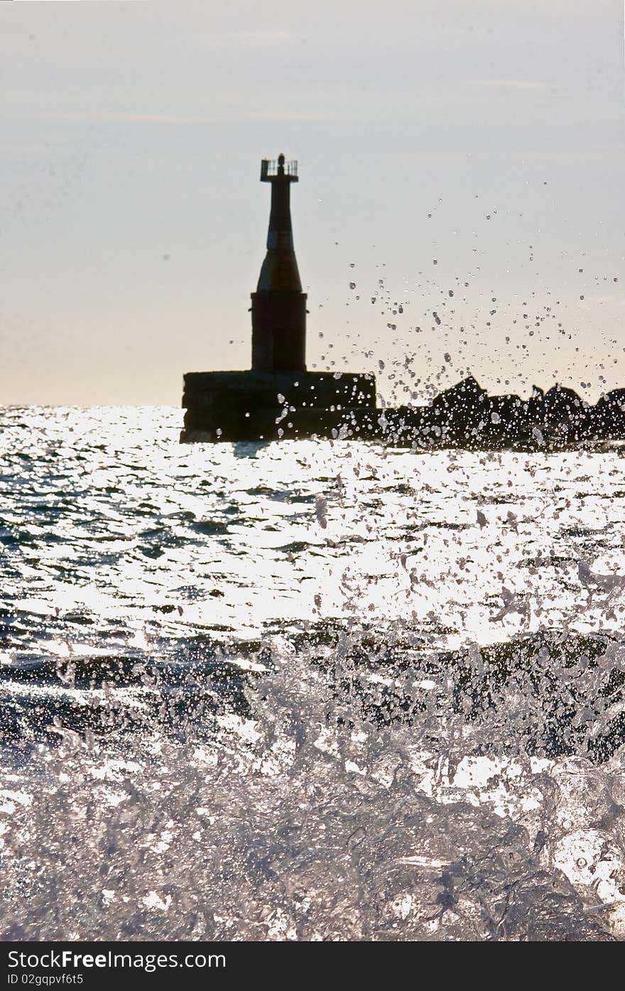 Lighthouse on the sea quay