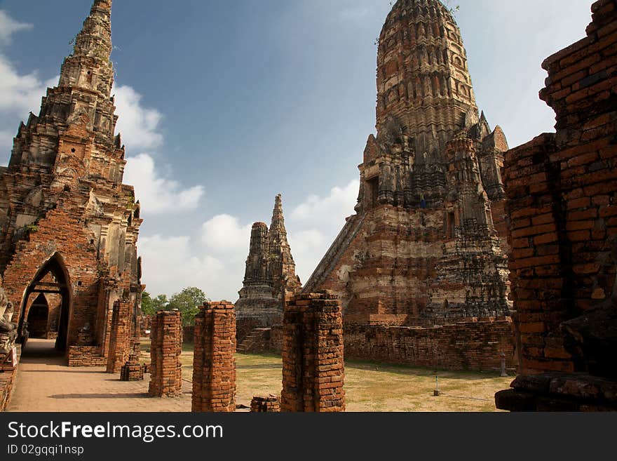 Two main pagoda in Bhudthaisawan Temple, Thailand. Two main pagoda in Bhudthaisawan Temple, Thailand.