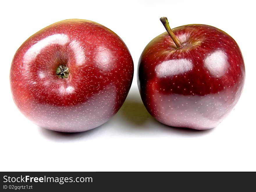 Two Red Delicious Apples - up and down