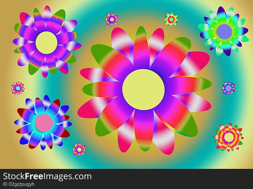 Colorful Flowers (with clipping path)