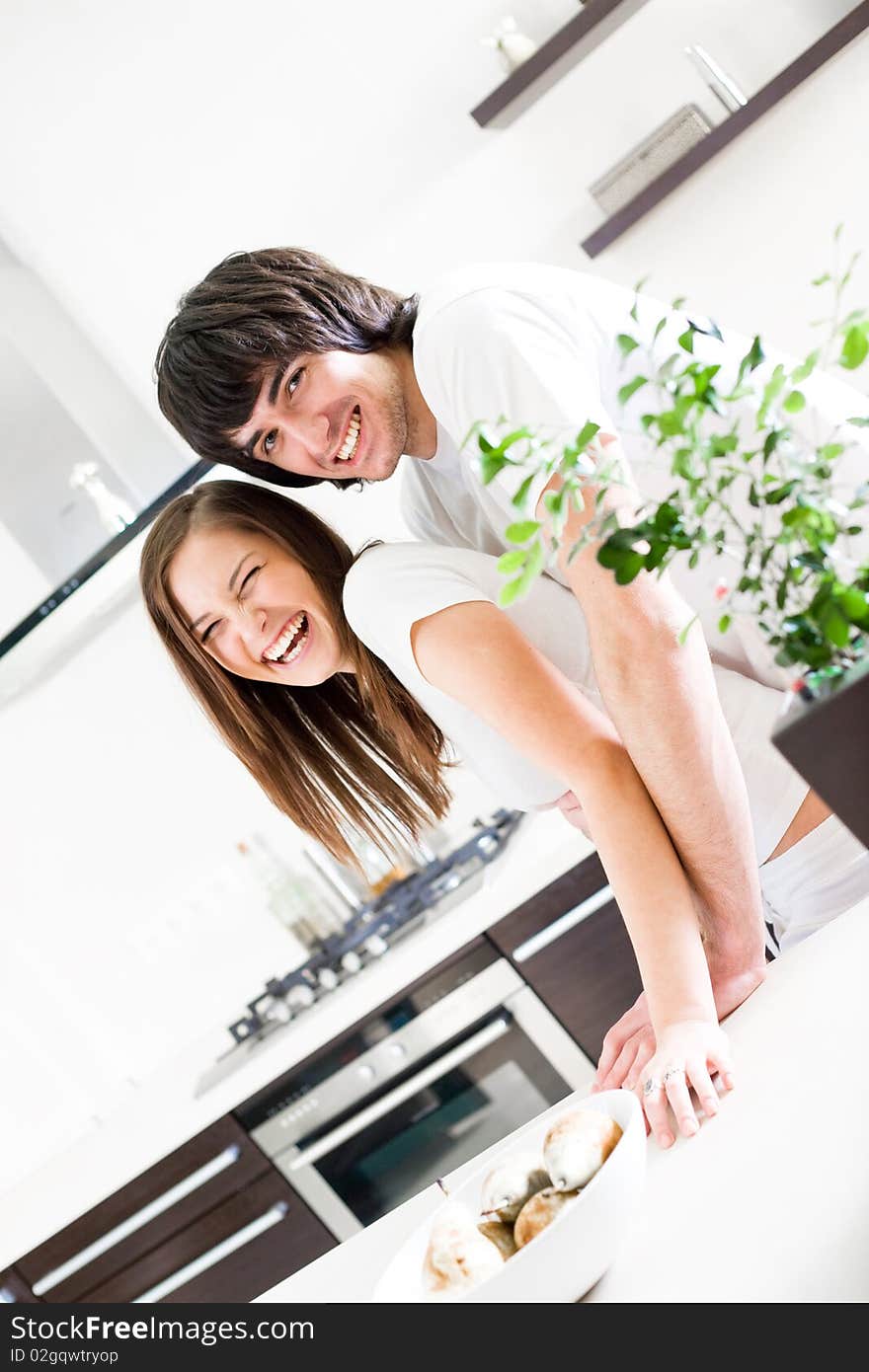 Girl with long hair and boy with smile