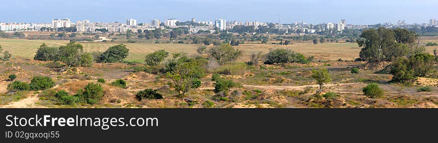 White houses of Ashkelon, a panorama from 4 photos