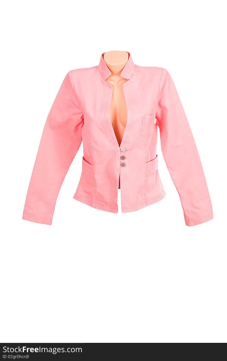 Modern pink jacket isolated on a white background. Modern pink jacket isolated on a white background.