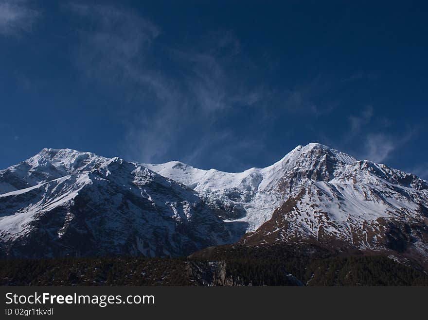 View of Annapurna from Manang area. View of Annapurna from Manang area