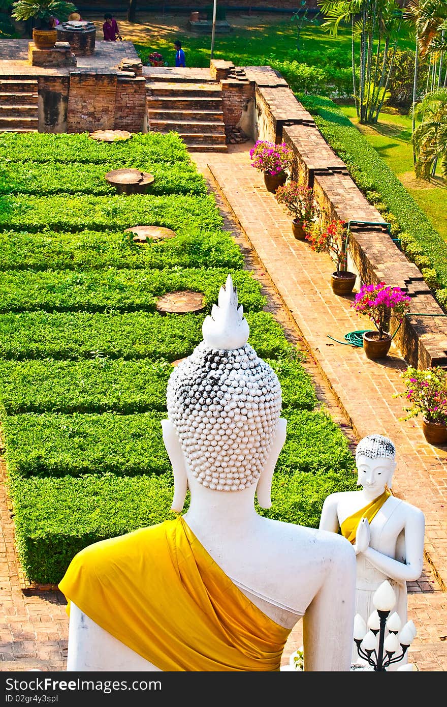 Statue Of Buddhas In Temple Wat Chai Mongkol