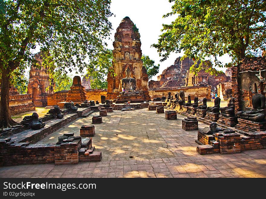 Temple of Wat Mararat in Ayutthaya near Bangkok, Thailand. Temple of Wat Mararat in Ayutthaya near Bangkok, Thailand