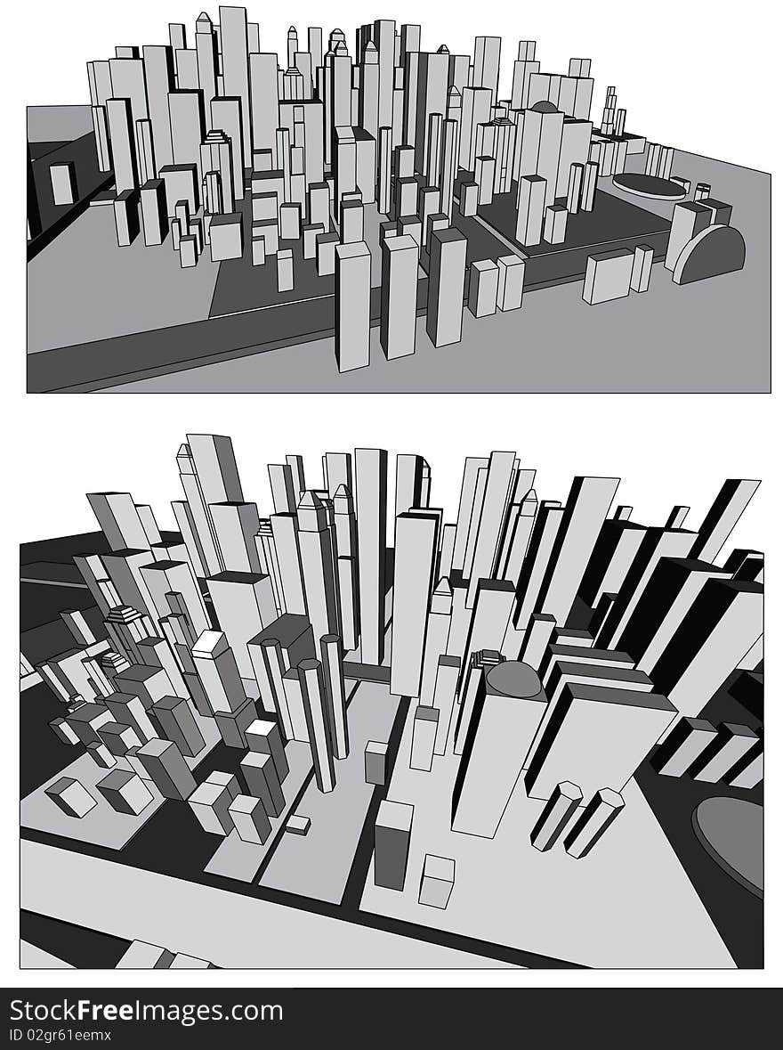 Vector illustration of Abstract modern city