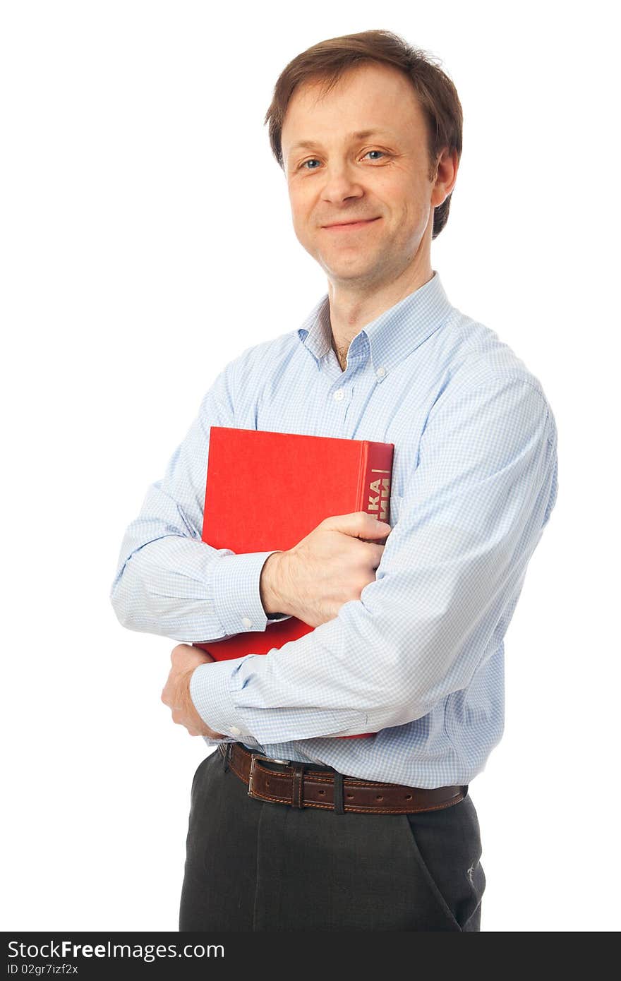 The young student isolated on a white background