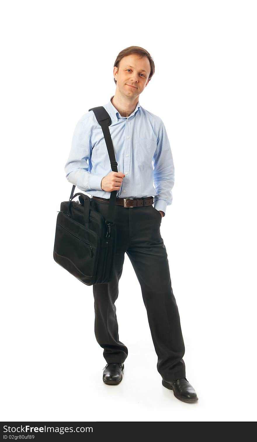 The young businessman isolated on a white background